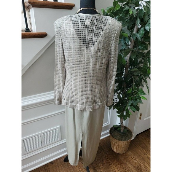 R&M Richards Cream Rayon 2 Piece Top & Maxi Dress - Picture 7 of 11